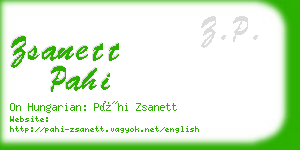 zsanett pahi business card